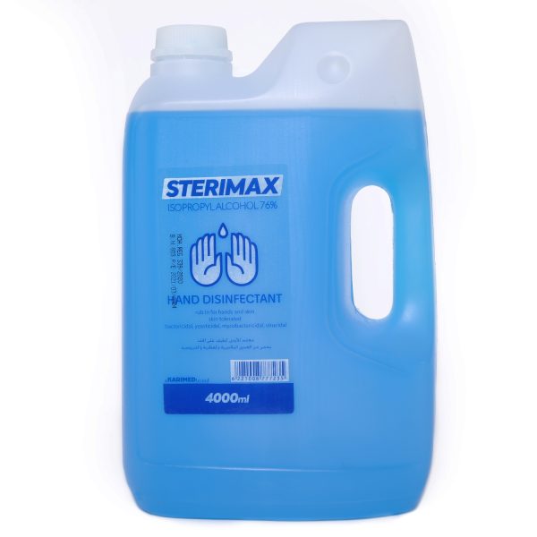 ستيريماكس محلول معقم و مطهر لليدين 4 لتر (كحول ايزوبروبيلى 76%)  أزرق