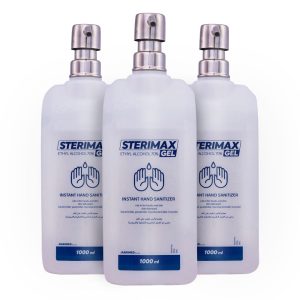 ستيريماكس جيل معقم لليدين 1000 ملل شفاف بمضخة ستانلس عرض 3 عبوات