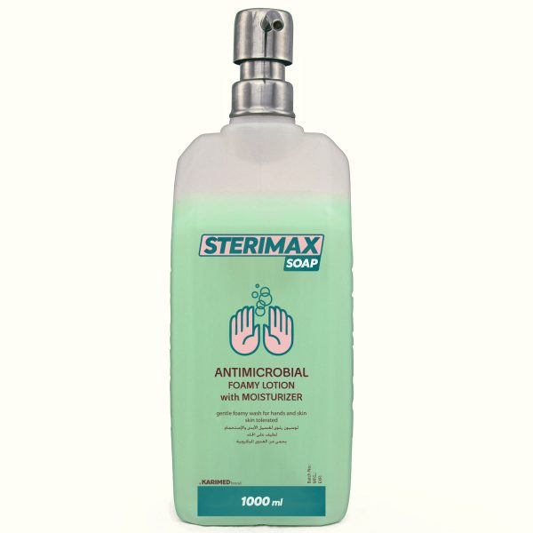 ستيريماكس صابون منظف و مطهر لليدين 1000 ملل بمضخة ستانلس  أخضر