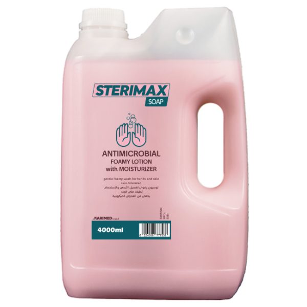 sterimax-4Lp ستيريماكس صابون منظف و مطهر لليدين 4 لتر وردى