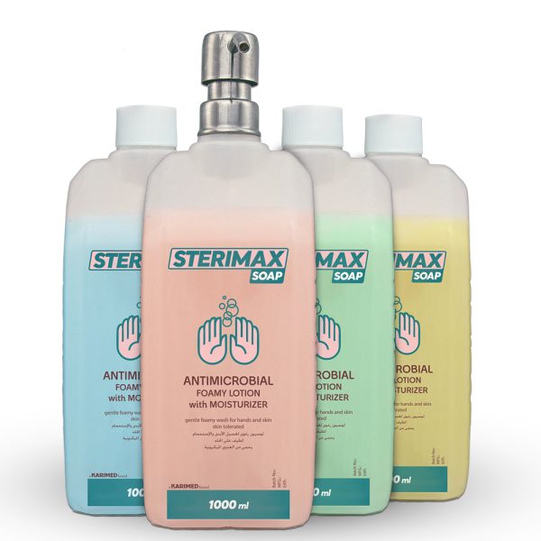 ستيريماكس صابون منظف و مطهر لليدين 1000 ملل بمضخة ستانلس 4 عبوات متنوع